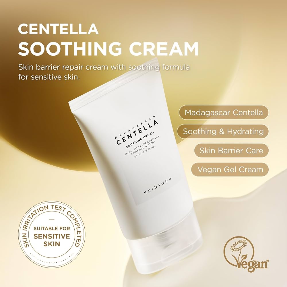 SKIN1004 Madagascar Centella Soothing Cream 75ml vegan gel cream for sensitive skin
