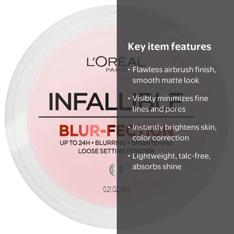 L’Oréal Paris Infallible Blur-Fection Longwear Loose Setting Powder- Deep Pink