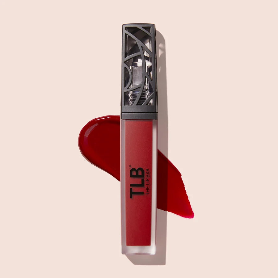 The Lip Bar TLB Liquid Matte Lipstick in Bawse Lady - bold classic red shade
